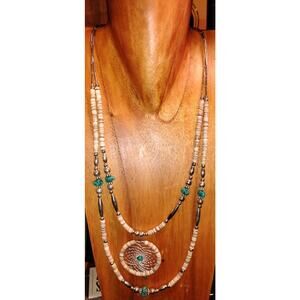 Southwestern Dreamcatcher Necklace - Artisan Handmade Boho